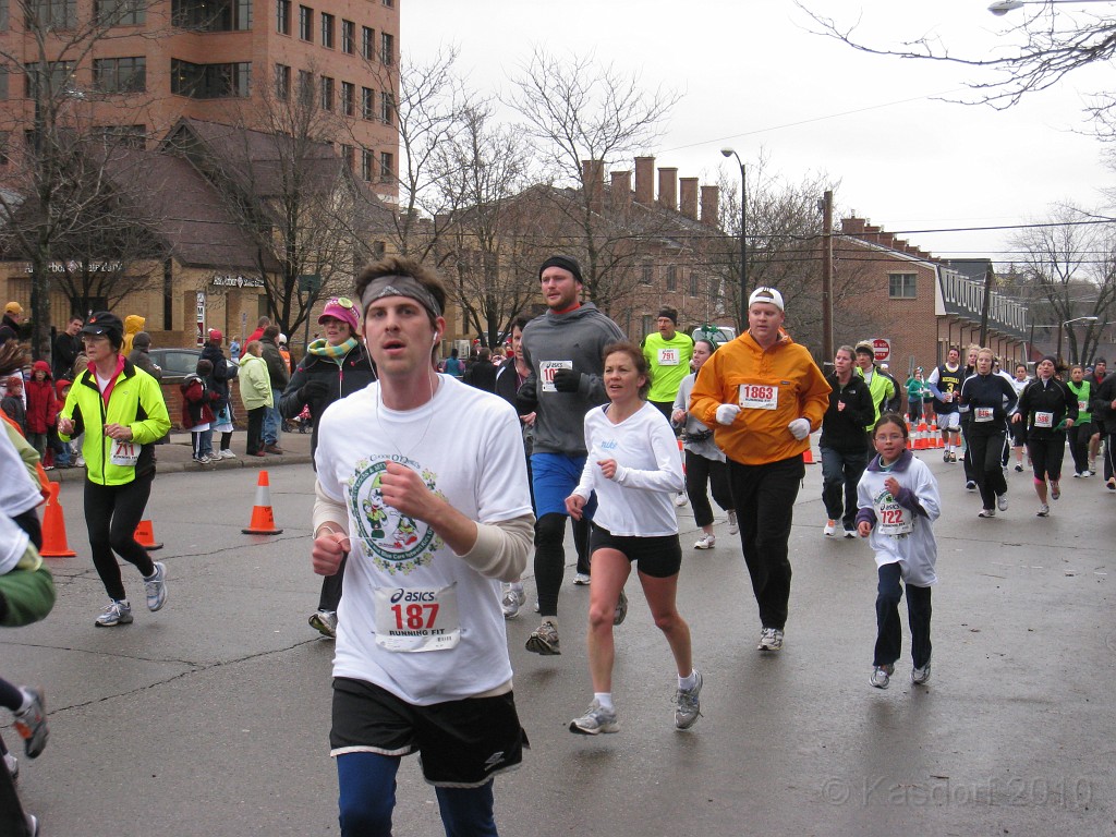 Shamrocks and Shenanigans 5K 2010 0790.jpg - The 2010 Shamrocks and Shenanigans 5K race in Ann Arbor MI. Cool and damp, and crowded.